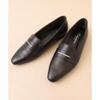 ローファー 「片足150g」軽量　ラインストーンバー　ソフトスクエアトゥローファー レディース