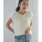 ニット セーター 「アンサンブル可」ヘアリーフェザー前後2WAYフレンチニット レディース