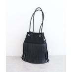 ハンドバッグ andmikka.フリンジ巾着ショルダーバッグ