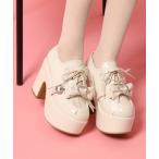 パンプス 夢見るシリーズ厚底ハート付きパンプス