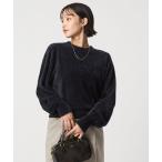 ニット セーター フラッフ フェザーヤーン ロングスリーブ ニット プルオーバー レディース