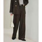 スラックス パンツ 「size SHORT/TALLあり」スラブ ワイド ストレート パンツ レディース