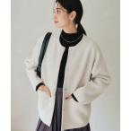 カーディガン 「size SHORTあり」FOXブレンド セッケツ ノーカラー カーディガン レディース