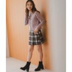 スカート 2025秋冬新作 ラメチェックラップミニスカート