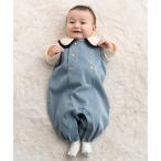 ベビー服 ロンパース ブルーデニムニットｂａｂｙロンパース