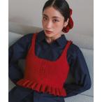 ニット セーター シュシュ付きニットキャミビスチェ レディース