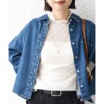 ショッピングハイネック tシャツ 「手洗い可能」フラワー チュール ハイネック プルオーバー レディース