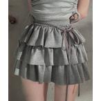 ショッピングレースアップ スカート レースアップティアードスカート