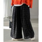 パンツ ベロアレースワイドパンツ レディース