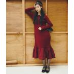 ワンピース 「洗える」裾ドッキングニットワンピース