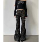 パンツ 迷彩柄フレアパンツ レディース