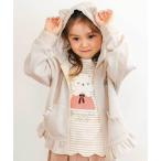 パーカー アニマルネコウサギ耳付きフード裾フリルフルジップパーカー(80~130cm) キッズ 子供服 男の子 女の子