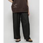 パンツ メッシュストライプパンツ レディース