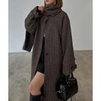 ショッピングコン コート チェスターコート ウールコンヘリンボーンコート レディース