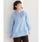チュニック 「L〜6L 大きいサイズ」バンドカラーフリルチュニック