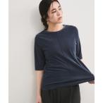 tシャツ シアーベロア5分袖Tシャツ レディース
