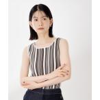 ニット セーター ストライプ柄ニットタンク前後2WAY レディース