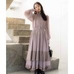 ワンピース シアーサテンコンビワンピース