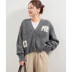 カーディガン アルパカMIX ロゴ カーディガン レディース