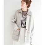 カーディガン 手洗い可 / ツイード調パイルニットジャケット レディース