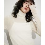 tシャツ フロッキーチュールタートルネックプルオーバー レディース