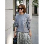 ニット セーター エンブレムフラワーデザインニット レディース