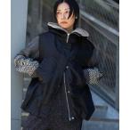 コート アウター ナイロンツイル×シープボアバルーンフライトベスト レディース