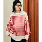 ニット セーター ウール混 ガンジーニット レディース