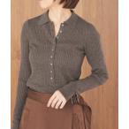ショッピングチョコ ニット セーター イタリア ヤーン RIB 襟プルオーバー レディース