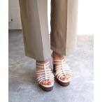 「あしながおじさん」 ヒールサンダル 23.5cm オフホワイト レディース