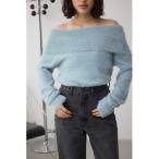 ショッピングオフショルダー ニット セーター モヘヤライクオフショルダーニット レディース