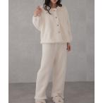 パジャマ ルームウェア 丸襟 レース リボン ボア ルームウェア レディース