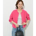 カーディガン ウォッシャブルダブルフェイスクルーネックカーディガン レディース