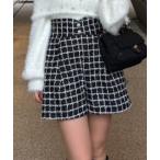 スラックス パンツ 「2025AW」デザインウエストツイードショートパンツ 秋服 冬服 レディース