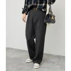 スラックス パンツ 「手洗い可」起毛タックテーパードパンツ レディース