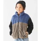 ショッピングブルゾン ブルゾン アウター 配色切り替え フリースジップアップジャケット キッズ 子供服 男の子 女の子