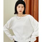 ショッピングオフショルダー tシャツ オフショルダー ワッフルロンT レディース