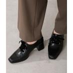 パンプス ベロアリボンレースアップシューズ/56305