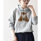 パーカー 「SHIPS any別注」THE KNiTS_「洗濯機可能」ロゴプリント フーディー パーカー レディース