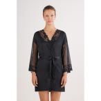 ガウン All About Flowers ビスコースサテン＆チュール キモノガウン レディース