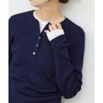 ニット セーター 「手洗い可」18Gヘンリーネックプルオーバー レディース