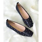 バレエシューズ パンプス 「Bridget Birkin」ドットビジューグリッターフラットシューズ(551540)