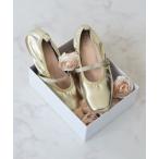 バレエシューズ パンプス 「Bridget Birkin」エラスティックバンドスクエアバレエシューズ(551546)