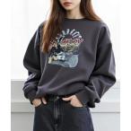 トレーナー スウェット Disney/ディズニー ミッキーマウス オーバーサイズ 裏起毛 ピグメント風 ヴィンテージ加工 ロックテイスト スウェット