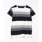 [BEAMS HEART] окантовка рисунок короткий рукав футболка S темно-синий мужской 