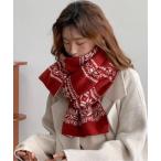 マフラー ストール ノルディック柄ニットマフラー レディース