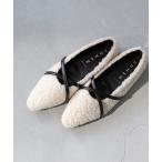 パンプス クロスストラップ ローヒール ボアパンプス