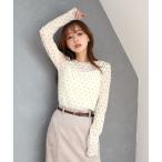 tシャツ ドット柄パワーネットトッ