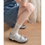 ショッピングストラップ シューズ 「SANSeLF」 メリージェーンシューズ メタリックリボン ベルトストラップ sas25a019 レディース