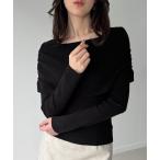 ニット セーター オフショル風ドレープニット レディース